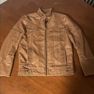 Brown Faux Leather Jacket